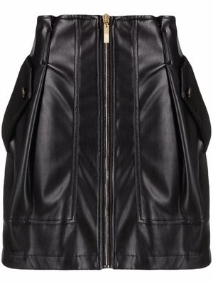 Elisabetta Franchi zip-up panelled mini skirt - Black