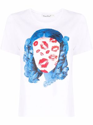 UNDERCOVER face-print cotton T-shirt - White