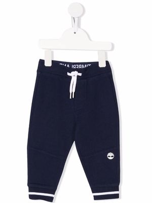 Timberland Kids embroidered-logo cotton-blend track pants - Blue