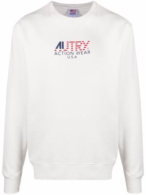 Autry logo-print cotton jumper - White
