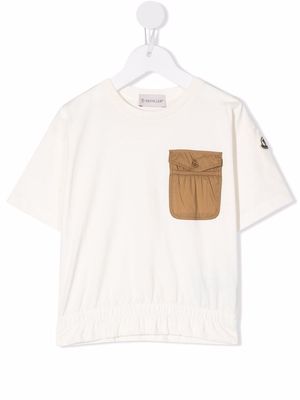 Moncler Enfant chest-pocket cotton T-shirt - White