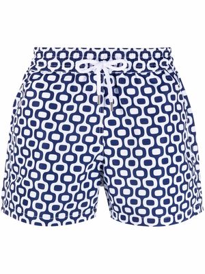 Frescobol Carioca geometric-print swim shorts - Blue