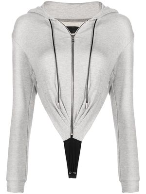 RtA hoodie-style high-cut bodysuit - Grey