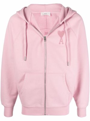AMI Paris Ami de Coeur zipped hoodie - Pink