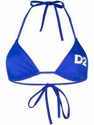 Dsquared2 D2 triangle-cup bikini top - Blue