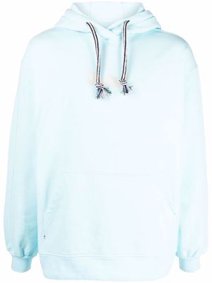 Bonsai logo-print cotton hoodie - Blue