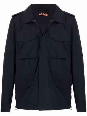 ASPESI flap-pocket hooded jacket - Blue