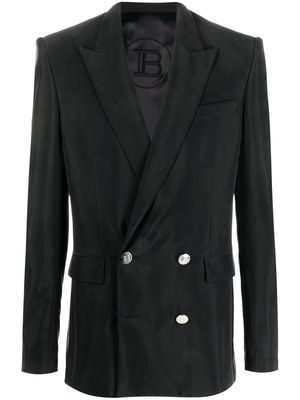 Balmain logo-button double-breasted blazer - Black