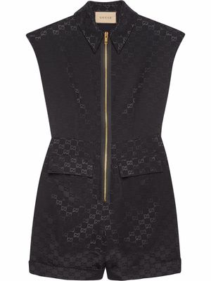 Gucci GG-motif belted playsuit - Black