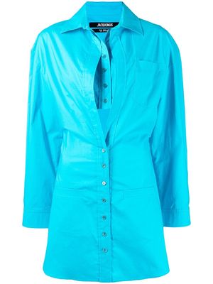 Jacquemus Baunhilha layered shirt dress - Blue