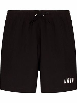 AMIRI logo-print drawstring swim shorts - Black