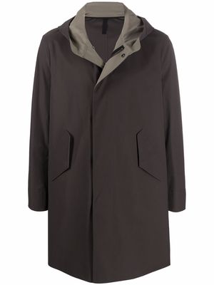 Harris Wharf London hooded press-stud coat - Grey