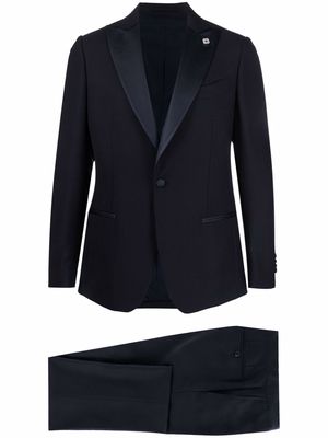 Lardini silk-lapel single-breasted suit - Blue