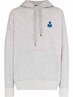Isabel Marant logo-patch cotton hoodie - Grey