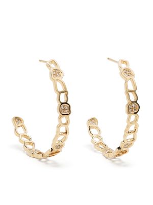 Julien Riad Sahyoun 18kt yellow gold Twiga diamond hoop earrings