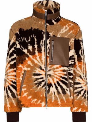 AMIRI tie-dye fleece zip-up jacket - Neutrals