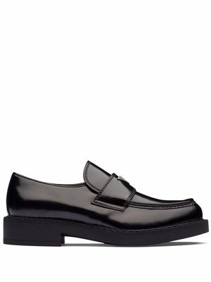 Prada logo-plaque chunky-sole loafers - Black