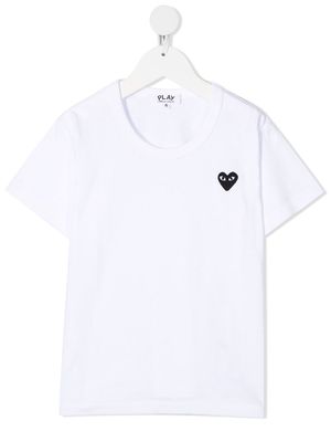 Comme Des Garçons Play Kids embroidered-logo cotton T-shirt - White