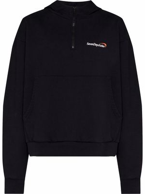 7 DAYS Active logo-embroidered hoodie - Black