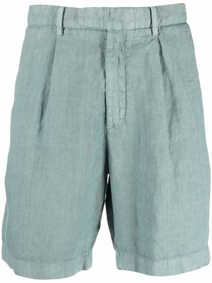 Boglioli pleated linen bermuda shorts - Blue