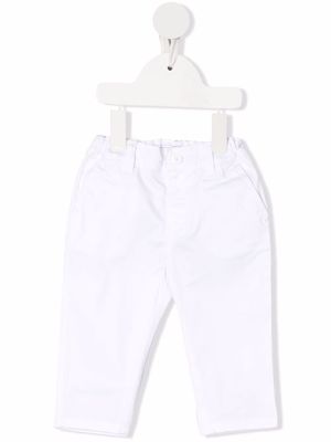 Emporio Armani Kids mid-rise elasticated-waist trousers - White