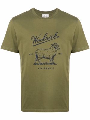 Woolrich logo-print crew neck T-shirt - Green