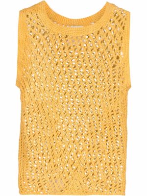 Nicholas Daley open knit tank top - Yellow