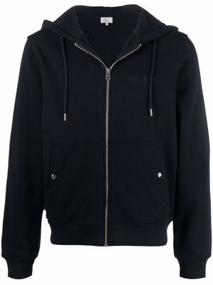 Woolrich logo-embroidered zipped hoodie - Blue