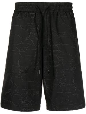 Ports V all-over logo print shorts - Black