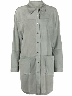 Giorgio Brato long-sleeve suede shirt - Grey
