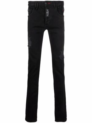 Philipp Plein distressed skinny-fit jeans - Black