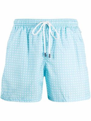 Fedeli polka-dot swim shorts - Blue