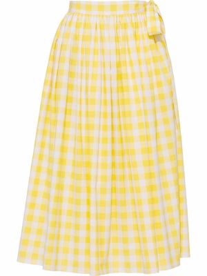 Miu Miu gingham-print-a-line skirt - Yellow