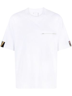 sacai contrast-trim cotton t-shirt - White