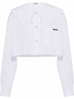 Miu Miu cropped poplin shirt - White