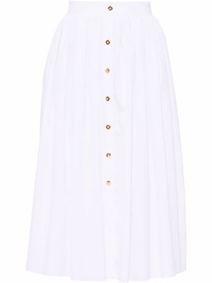 Miu Miu poplin-midi-skirt - White