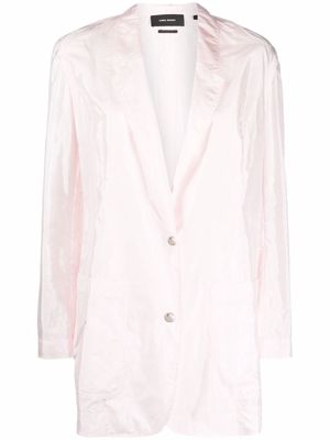 Isabel Marant crinkled metallic blazer - Pink