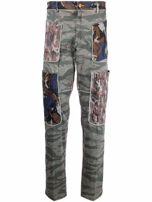 Diesel camouflage-print straight-leg trousers - Blue