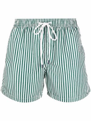 Fedeli striped drawstring swim shorts - Green