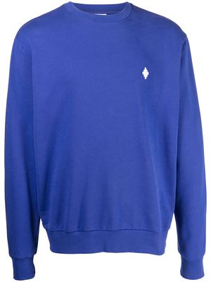 Marcelo Burlon County of Milan logo-embroidered cotton sweatshirt - Blue