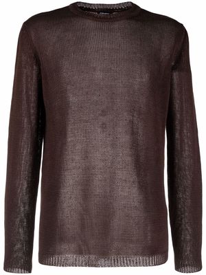 Cenere GB purl-knit ribbed-trim jumper - Brown