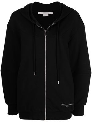 Stella McCartney logo-detail zipped hoodie - Black