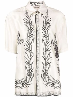 Semicouture short-sleeved floral-print shirt - Neutrals