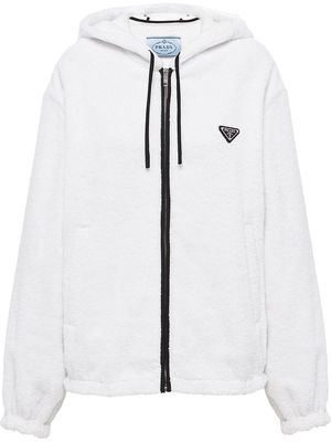 Prada Terry-cloth zip-up hoodie - White