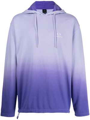 Armani Exchange gradient-effect pullover hoodie - Purple