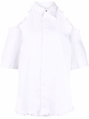Marques'Almeida cold-shoulder short-sleeve shirt - White