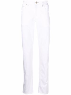 Sartoria Tramarossa five-pocket cotton-blend straight trousers - White