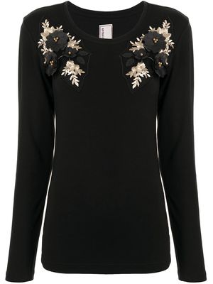 Antonio Marras floral beading T-shirt - Black