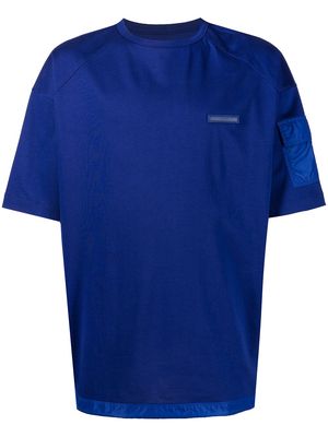 Juun.J panelled short-sleeve T-shirt - Blue