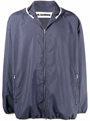 Jil Sander packable hooded lightweight jacket - Blue